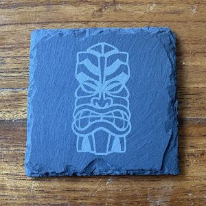 Leisteen Onderzetter Tiki Mask 2